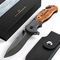 BERGKVIST® Navaja Plegable K19 I Navaja Muy Afilada I Navaja de Bolsillo con Mango de Madera I Navaja con Hoja de…